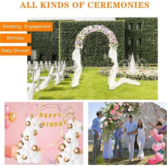 7.8ft Backdrop Stand-Balloon Arch Kit,Stable BalloonArch Frame,Metal WeddingArch - Picture 5 of 8